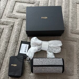 BNNW Maje Black and Rhinestones Lipstick Case.